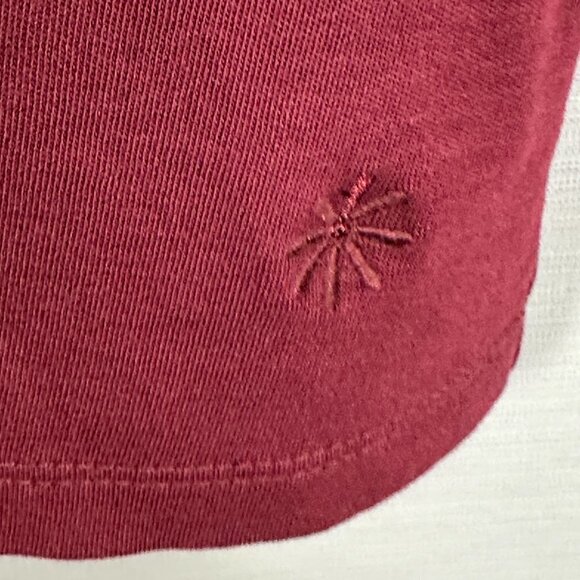 Isaac Mizrahi Live Top Womens Medium Essentials Maroon Stretch Short Sleeve Tee - Picture 4 of 6